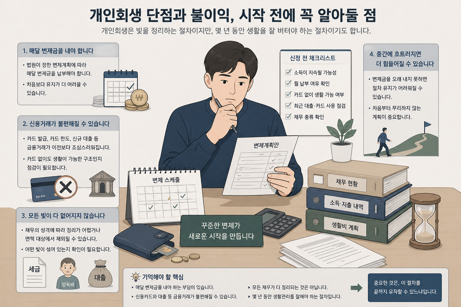 개인회생 단점과 불이익, 시작 전에 꼭 알아둘 점 대표 이미지