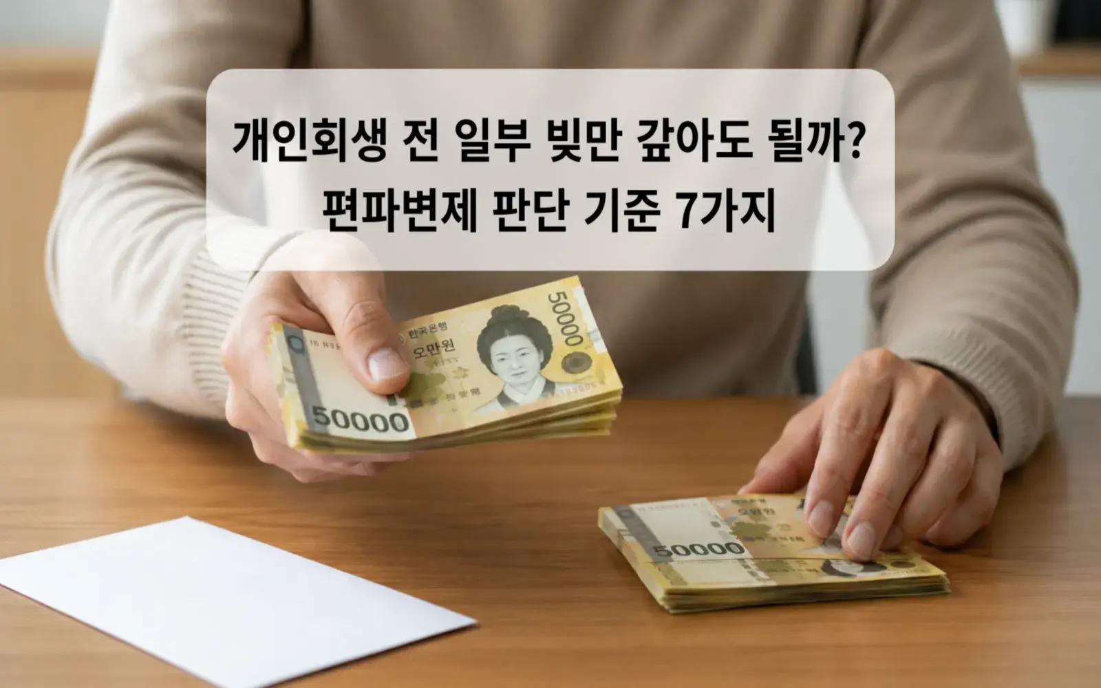 개인회생 전 일부 빚만 갚아도 될까? 편파변제 판단 기준 7가지 대표 이미지