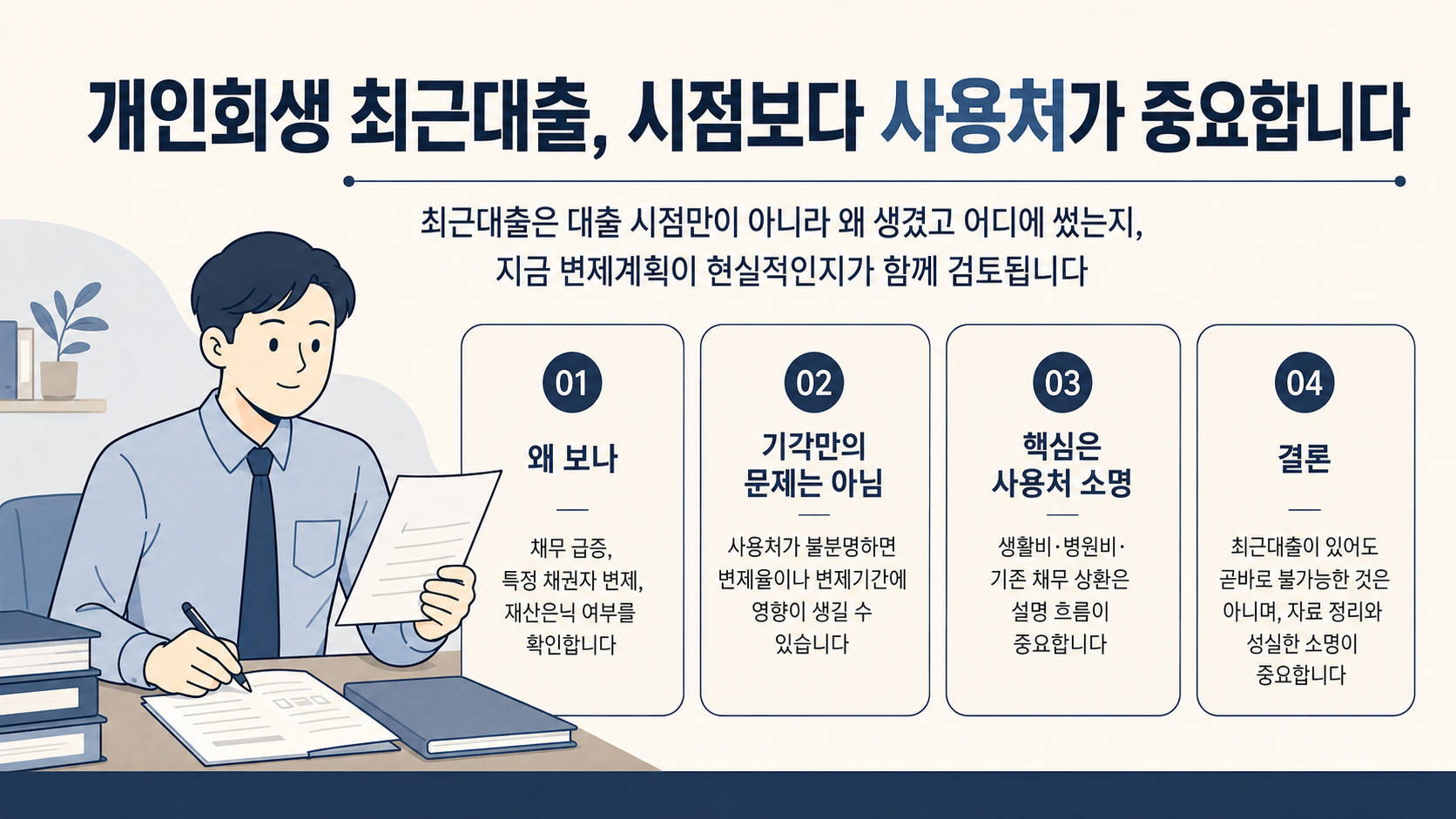 개인회생 전 최근대출, 무조건 기각될까? 꼭 확인해야 할 3가지 체크리스트 대표 이미지