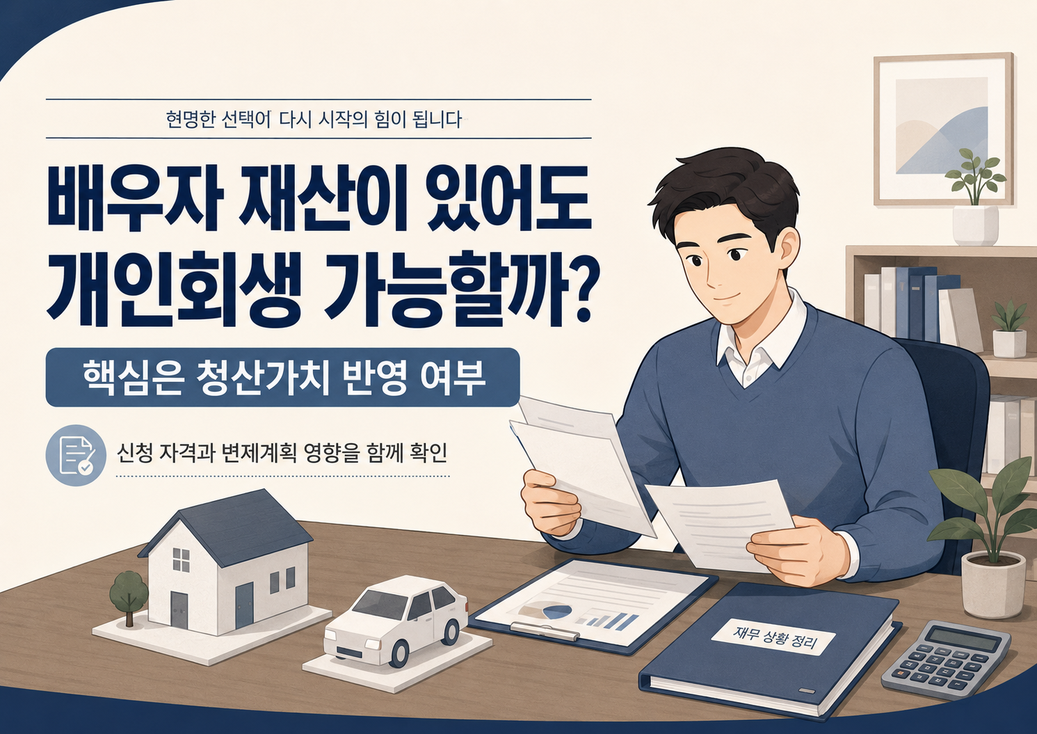 배우자 재산이 있어도 개인회생이 가능할까? 핵심은 청산가치 반영 여부입니다 대표 이미지
